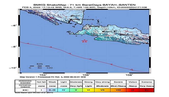 Lagi, Banten Diguncang Gempa Magnitude 5,5